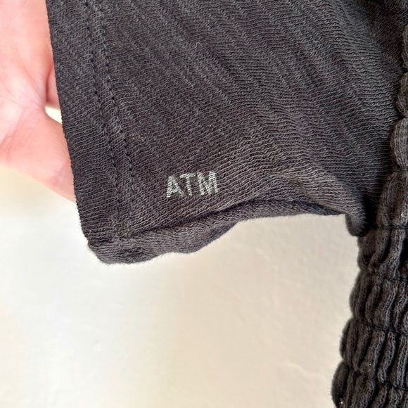 ATM Anthony Thomas Melillo Fitted Black Smocked Tee - Picture 7 of 13